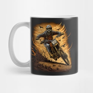 Skeleton riding a motorcycle Mug